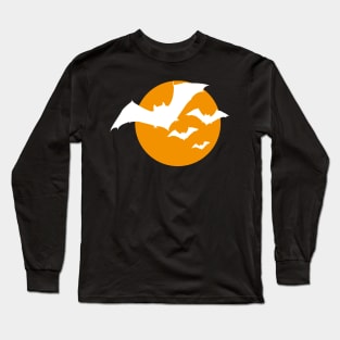 Halloween Moon Scary Bats Long Sleeve T-Shirt